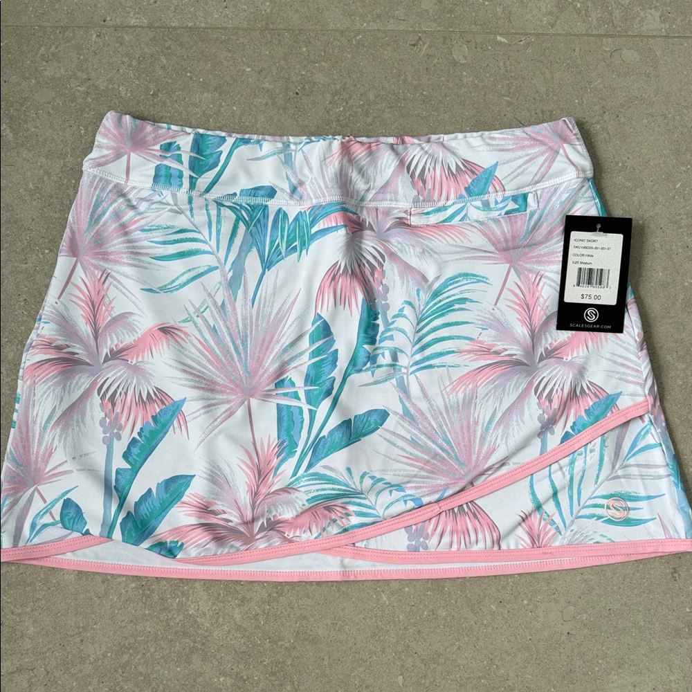 Scales Gear Tropical Iconic Skort in White, Pink and Blue